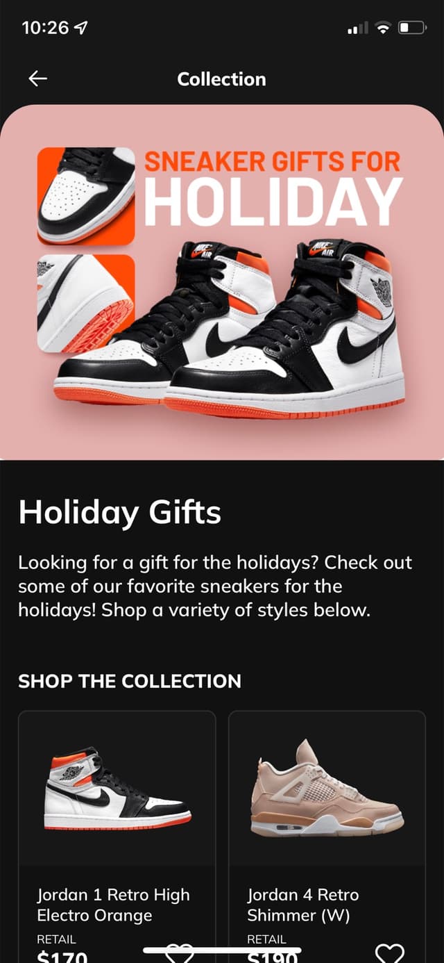 iOS app — collections